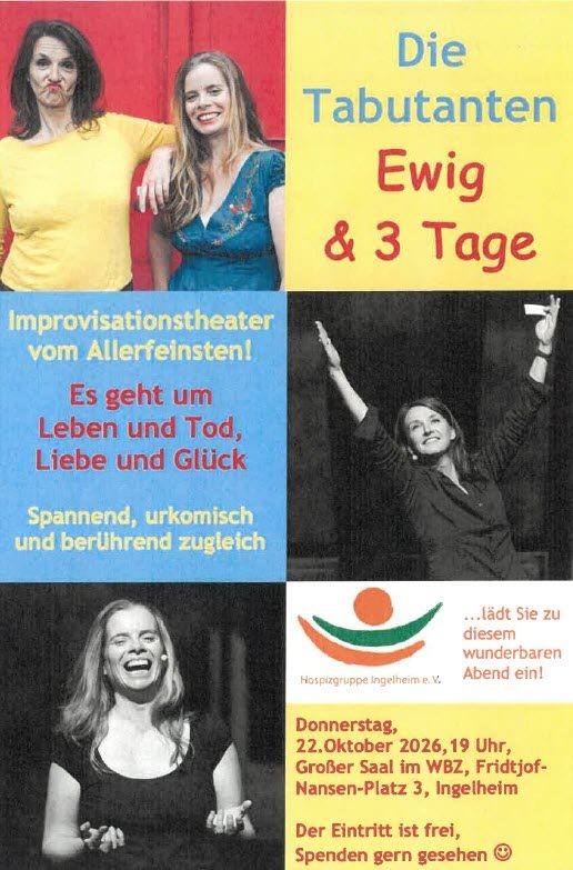 22.Oktober 2026 um 19.00 Uhr - Improvisationstheater „Die TABUTANTEN“ Zwei Damen - Improvisationstheater „Die TABUTANTEN“
